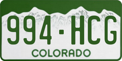 CO license plate 994HCG