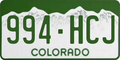 CO license plate 994HCJ