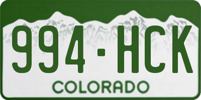 CO license plate 994HCK