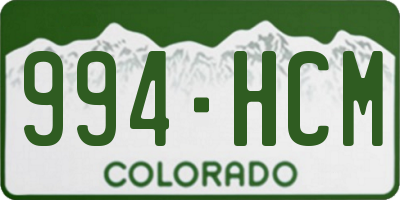 CO license plate 994HCM