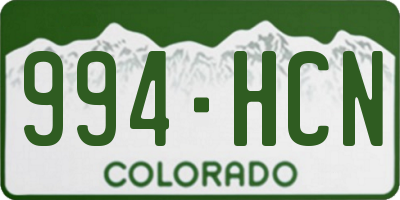 CO license plate 994HCN