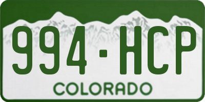 CO license plate 994HCP