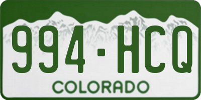 CO license plate 994HCQ
