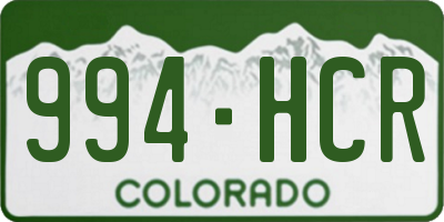 CO license plate 994HCR