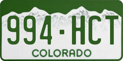 CO license plate 994HCT