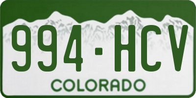 CO license plate 994HCV