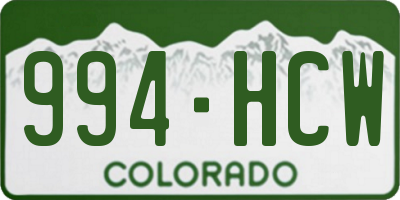 CO license plate 994HCW