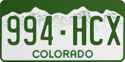 CO license plate 994HCX