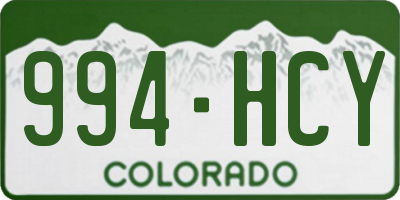 CO license plate 994HCY