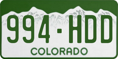 CO license plate 994HDD