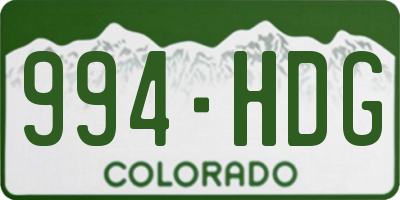 CO license plate 994HDG