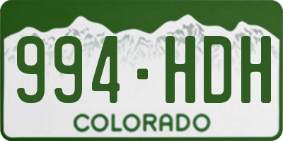CO license plate 994HDH