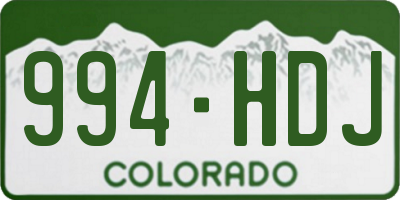 CO license plate 994HDJ