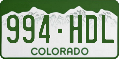 CO license plate 994HDL