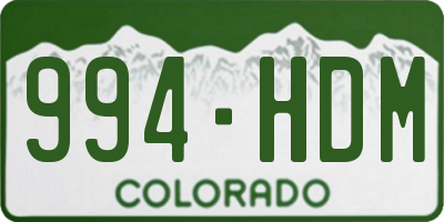 CO license plate 994HDM