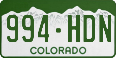 CO license plate 994HDN