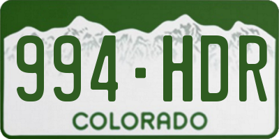 CO license plate 994HDR