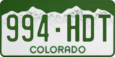CO license plate 994HDT