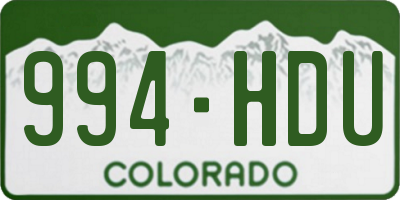 CO license plate 994HDU