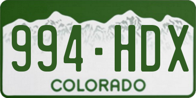 CO license plate 994HDX