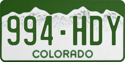 CO license plate 994HDY