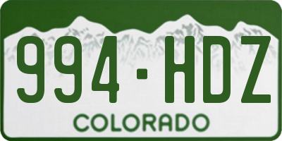 CO license plate 994HDZ