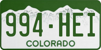 CO license plate 994HEI