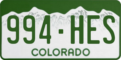 CO license plate 994HES