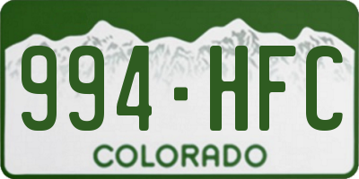 CO license plate 994HFC