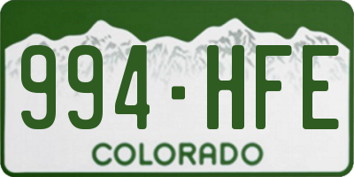 CO license plate 994HFE