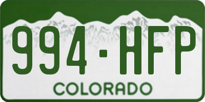 CO license plate 994HFP