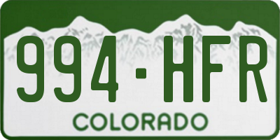CO license plate 994HFR