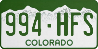 CO license plate 994HFS