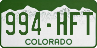 CO license plate 994HFT