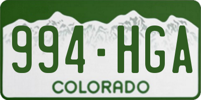 CO license plate 994HGA