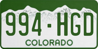 CO license plate 994HGD
