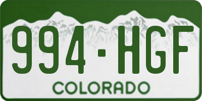 CO license plate 994HGF