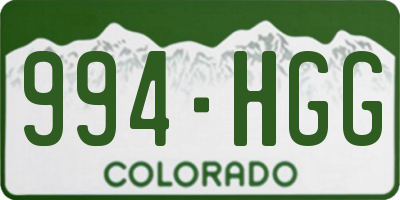 CO license plate 994HGG