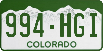 CO license plate 994HGI