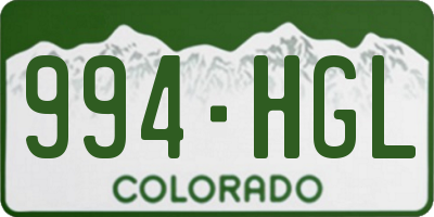 CO license plate 994HGL
