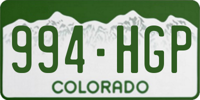 CO license plate 994HGP