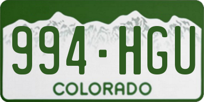 CO license plate 994HGU