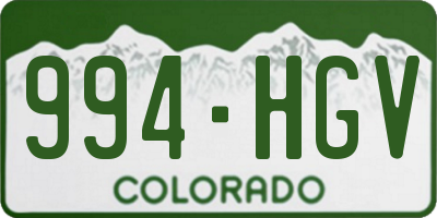 CO license plate 994HGV