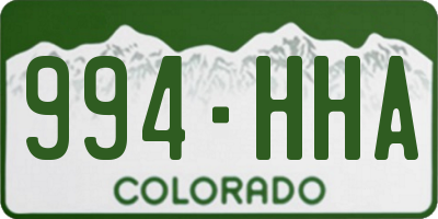 CO license plate 994HHA