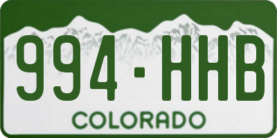 CO license plate 994HHB