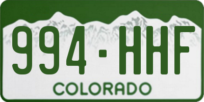 CO license plate 994HHF