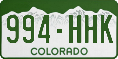 CO license plate 994HHK