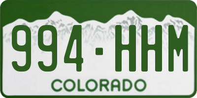 CO license plate 994HHM