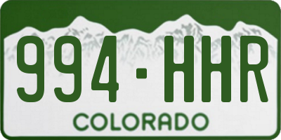 CO license plate 994HHR