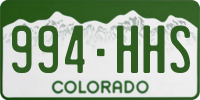 CO license plate 994HHS